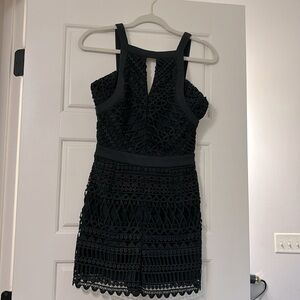 ADELYN RAE Crochet Romper Black XS black